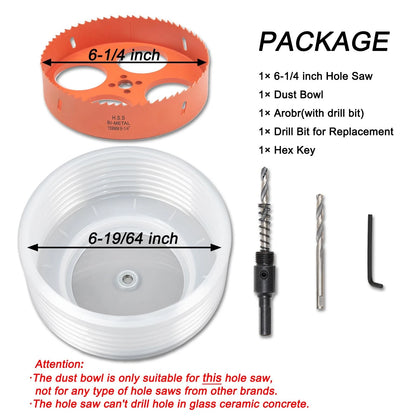 6.25 Inch Hole Saw for Recessed Lights (6-1/4 inch)