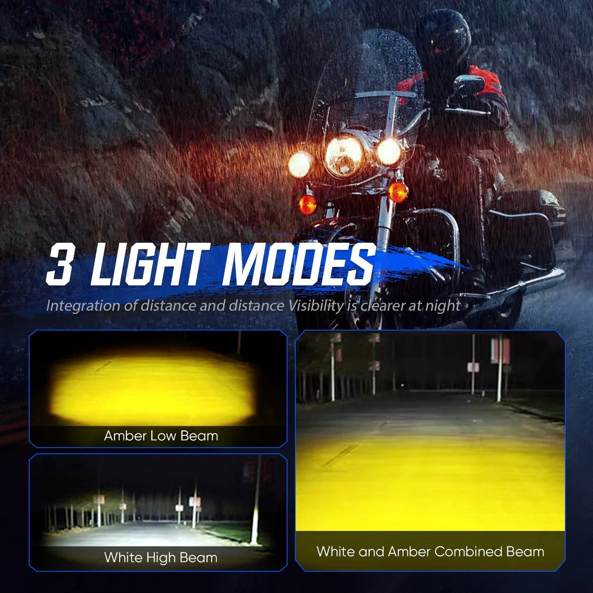 Universal LED Spotlight Fog Light for Motorcycle ATV (High Low Beam)
