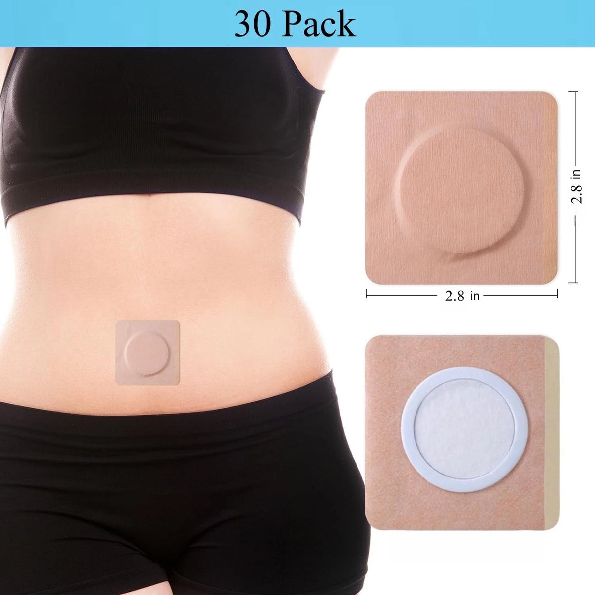 30Pcs Castor Oil Pack Wrap for Skin Color (Cotton Patches)