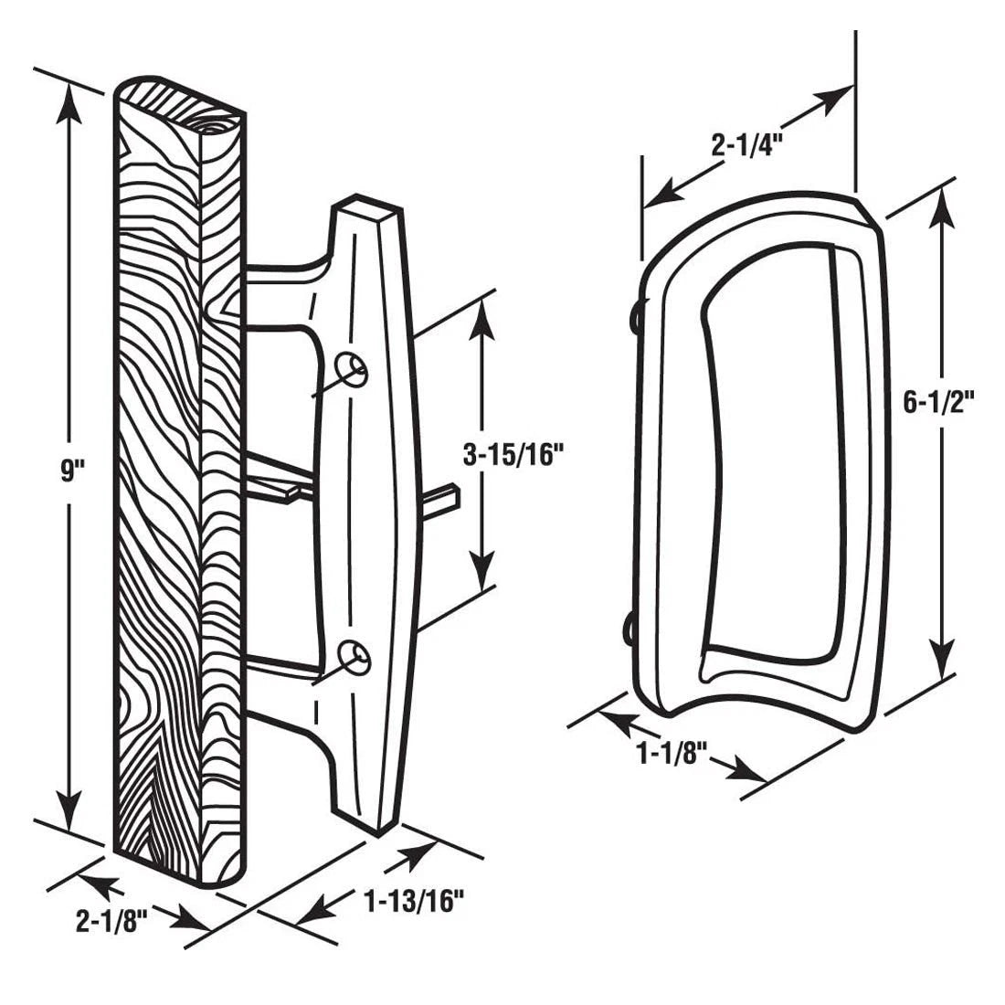 Sliding Glass Patio Door Handle Set for
