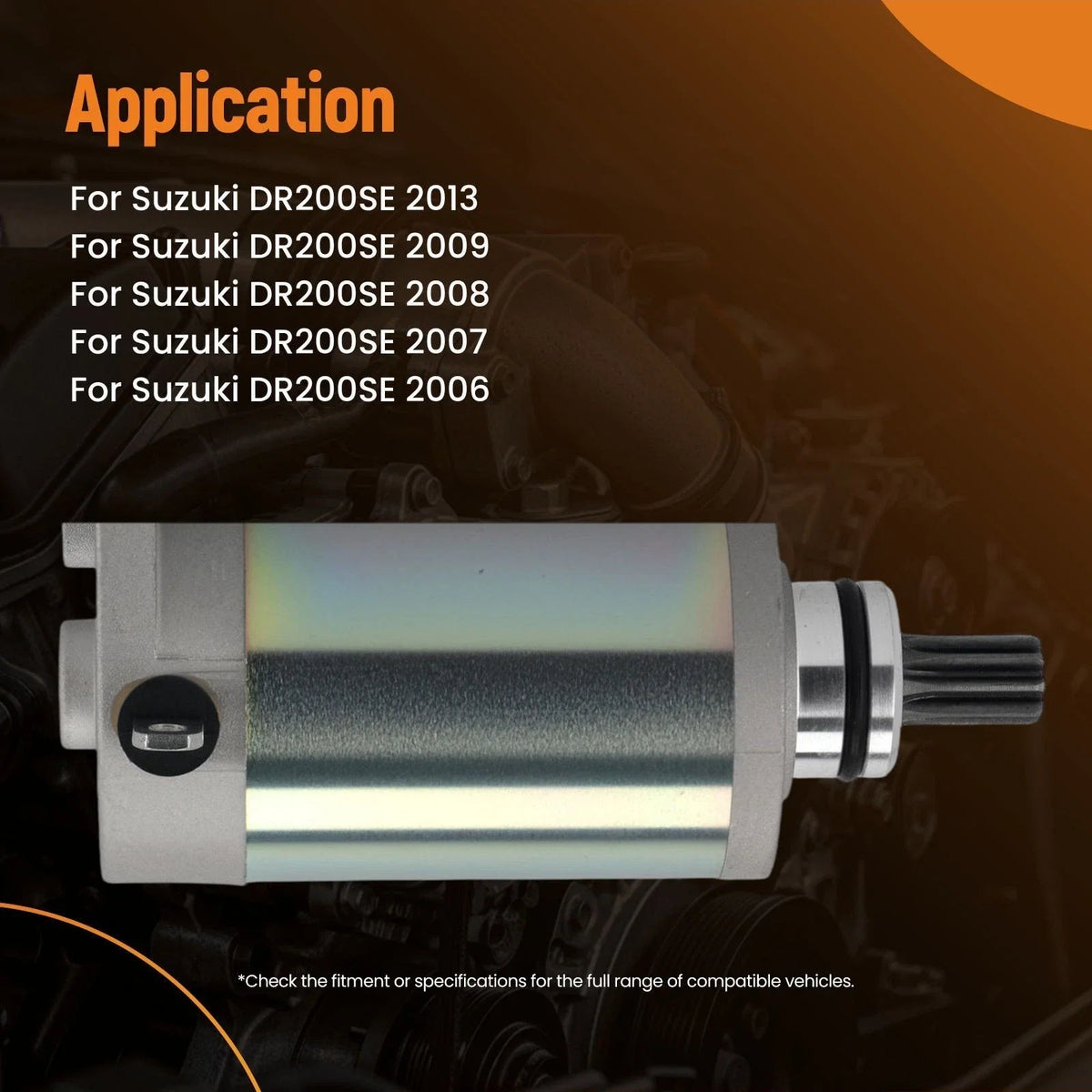 9-Teeth Starter Motor for Suzuki DR200SE (1996–2013) 12V 3110005530