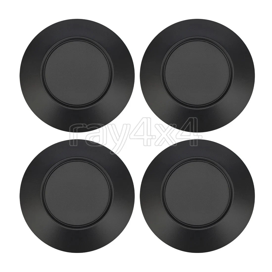 Set of 4 Black Center Hub Wheel Caps for Polaris RZR Turbo XP S/S (2018–2021)