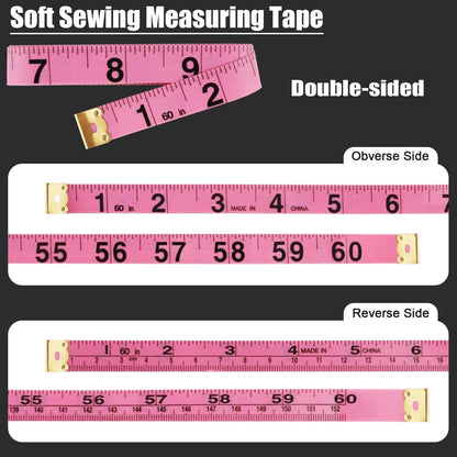 2X Soft Tape Measure Retractable for 150cm (Black)