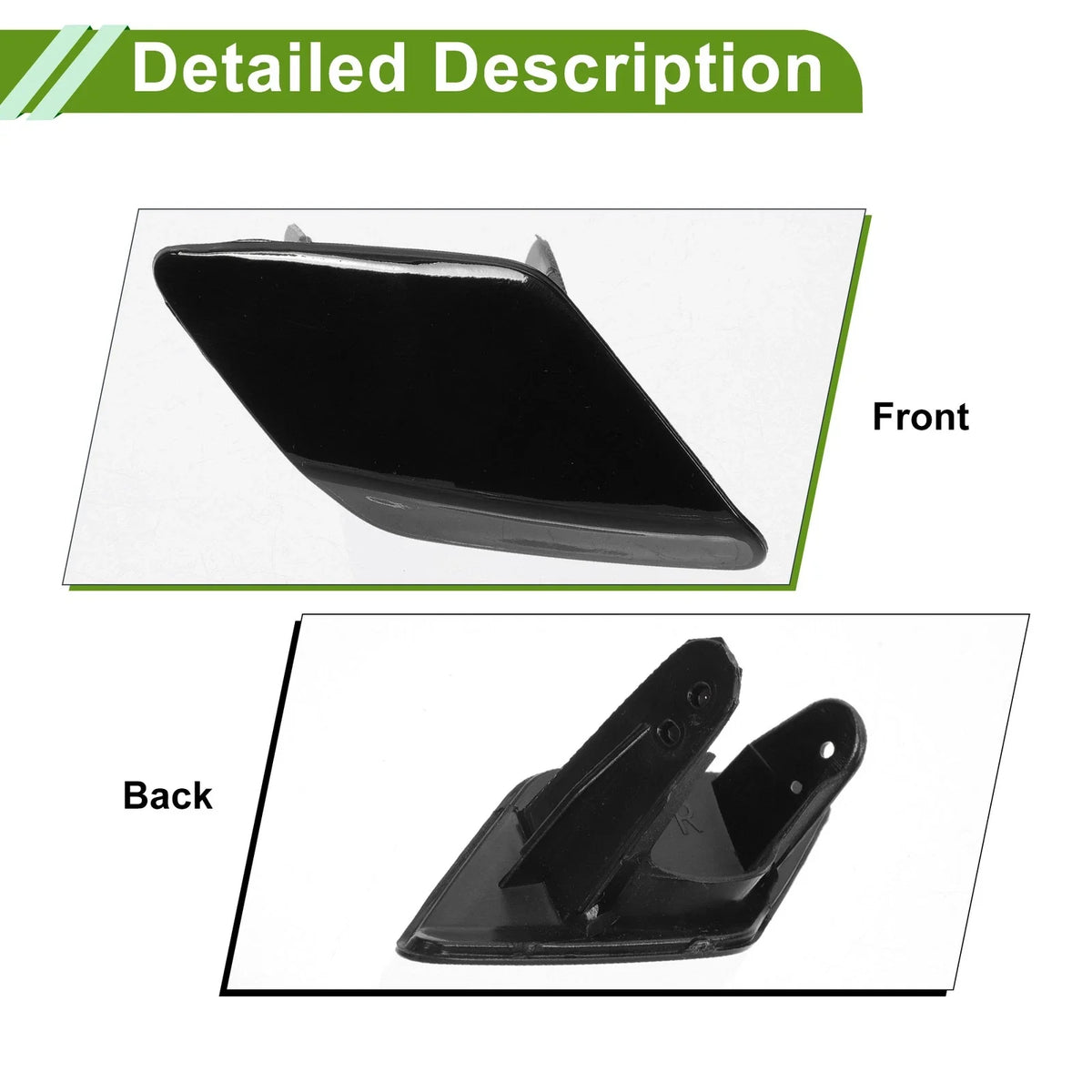 Front Right Washer Nozzle Cover Cap No. 51118060682 for BMW 428i (2014–2016) Black