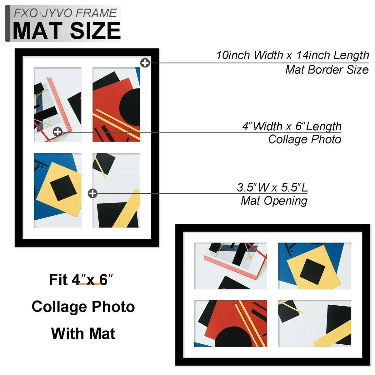 4x6 Picture Frame Collage for Display (10x14) - Black
