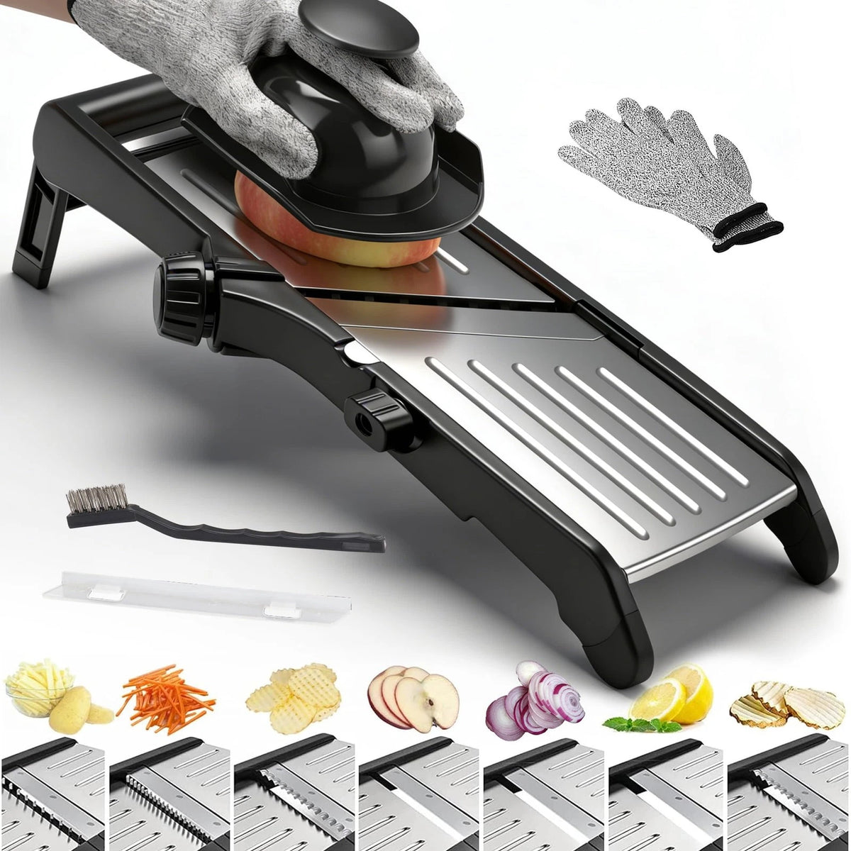 Adjustable Mandoline Food Slicer for Kitchen - Extra Large, Gray