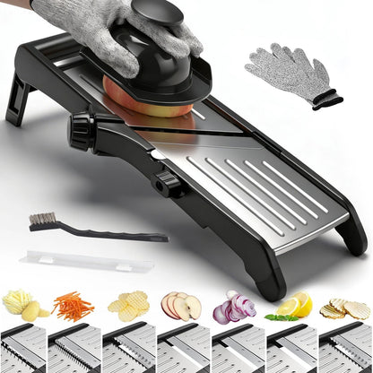 Adjustable Mandoline Food Slicer for Kitchen - Extra Large, Gray