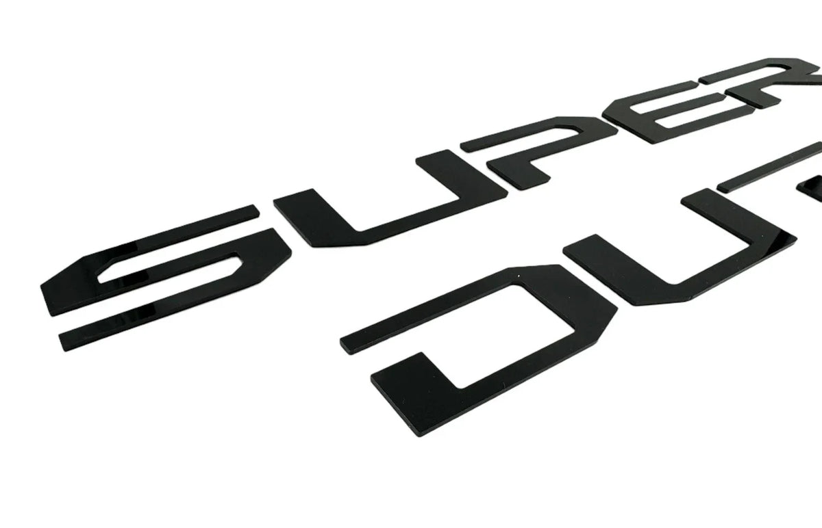 Hood Inserts Gloss Black Lettered for 2023-2025 Ford Super Duty
