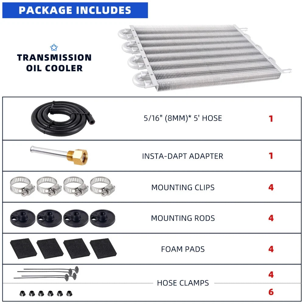 8 Row Aluminum Transmission Oil Cooler for Auto-Manual Radiator