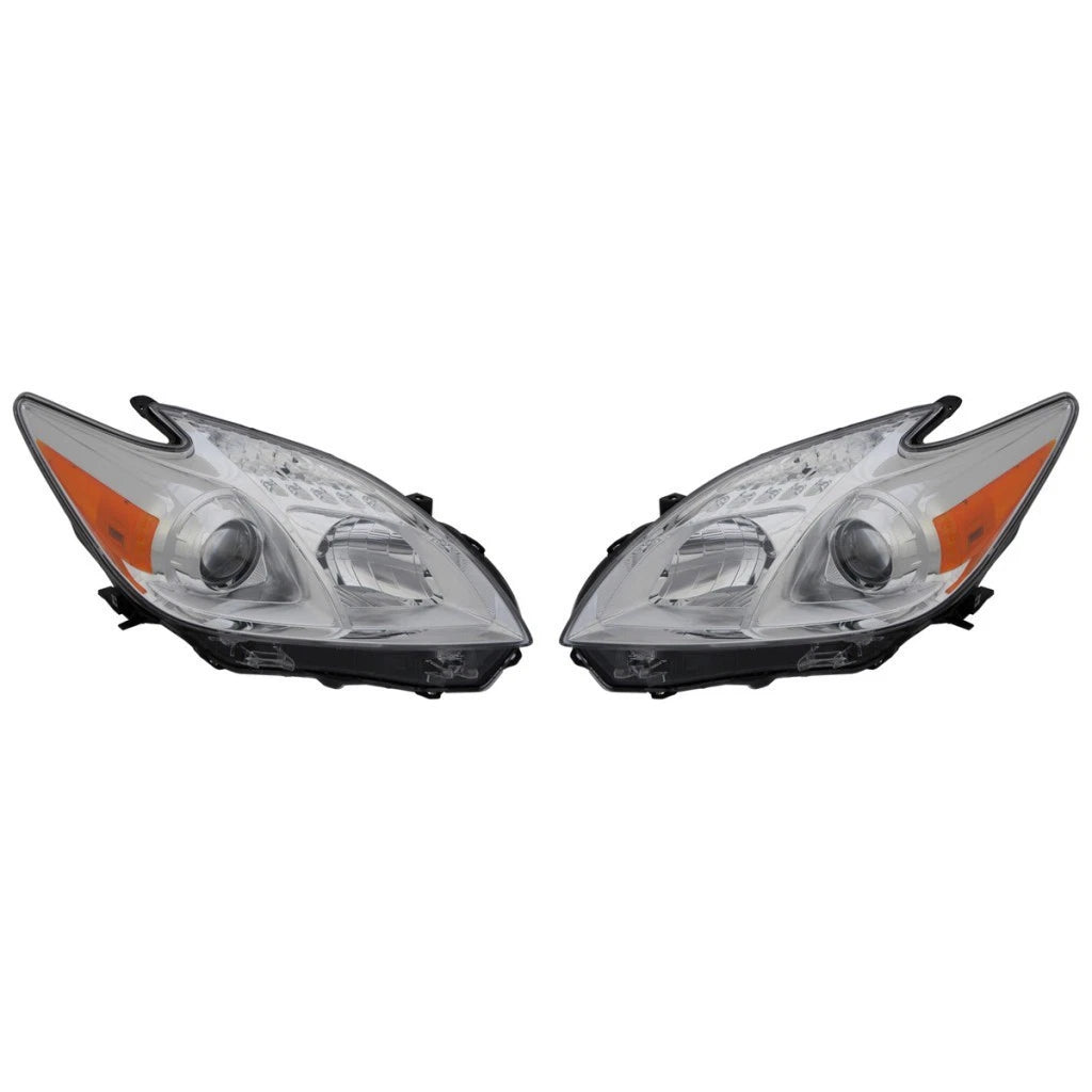 Headlight Assembly Pair for Toyota Prius (2012–2015) PLX-M0-TY1113-A011L-CL360A1, TO2518134, TO2519134