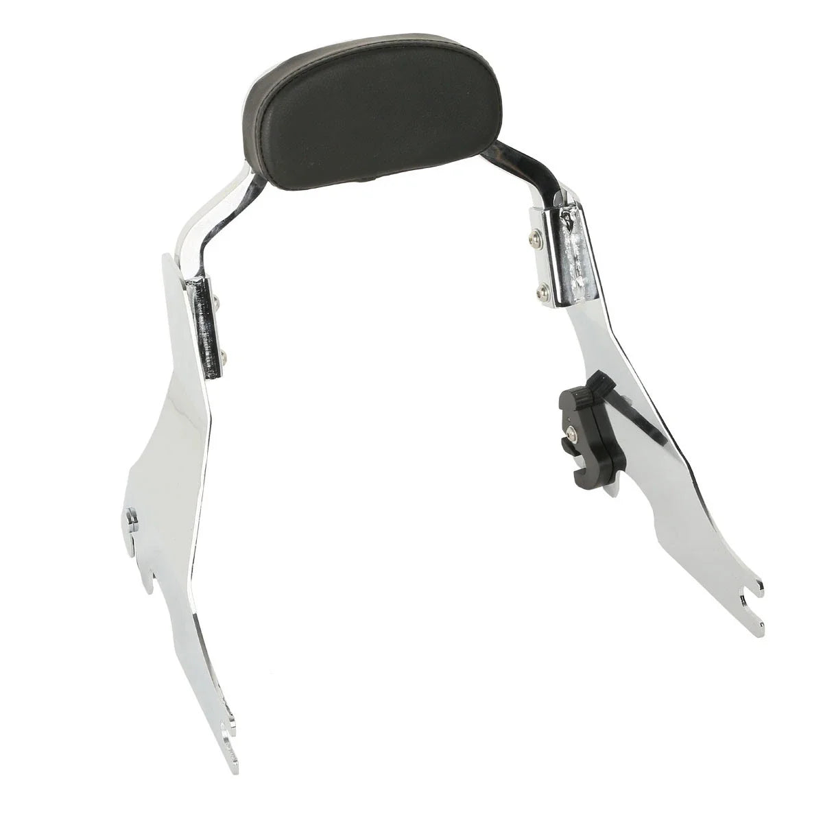 Black/Chrome Short Passenger Sissy Bar Backrest for Harley Sportster XL883 (2004–2022)