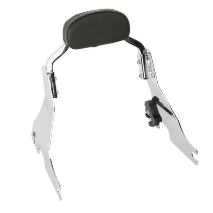 Black/Chrome Short Passenger Sissy Bar Backrest for Harley Sportster XL883 (2004–2022)
