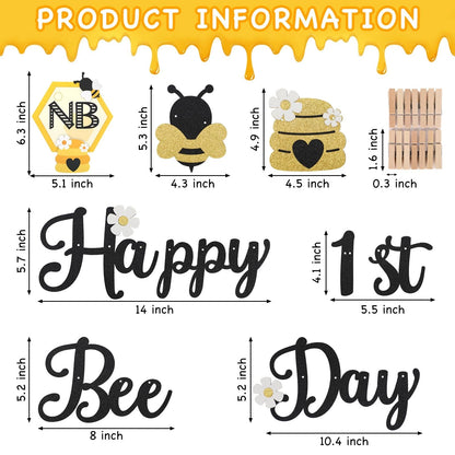 3X Happy Bee Day Party Decorations for 1st Birthday (2023)