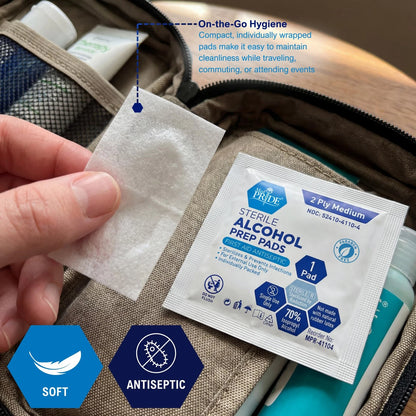Sterile Alcohol Prep Pads, Antiseptic, 200 Count (Pack of 1)
