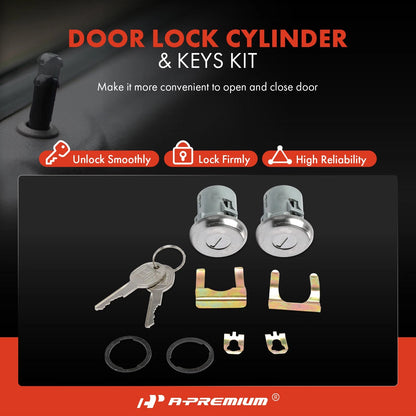 Door Lock Cylinder Set w/ 2 Keys for Chevrolet Corvette (1960–1981) 12505556, DL7