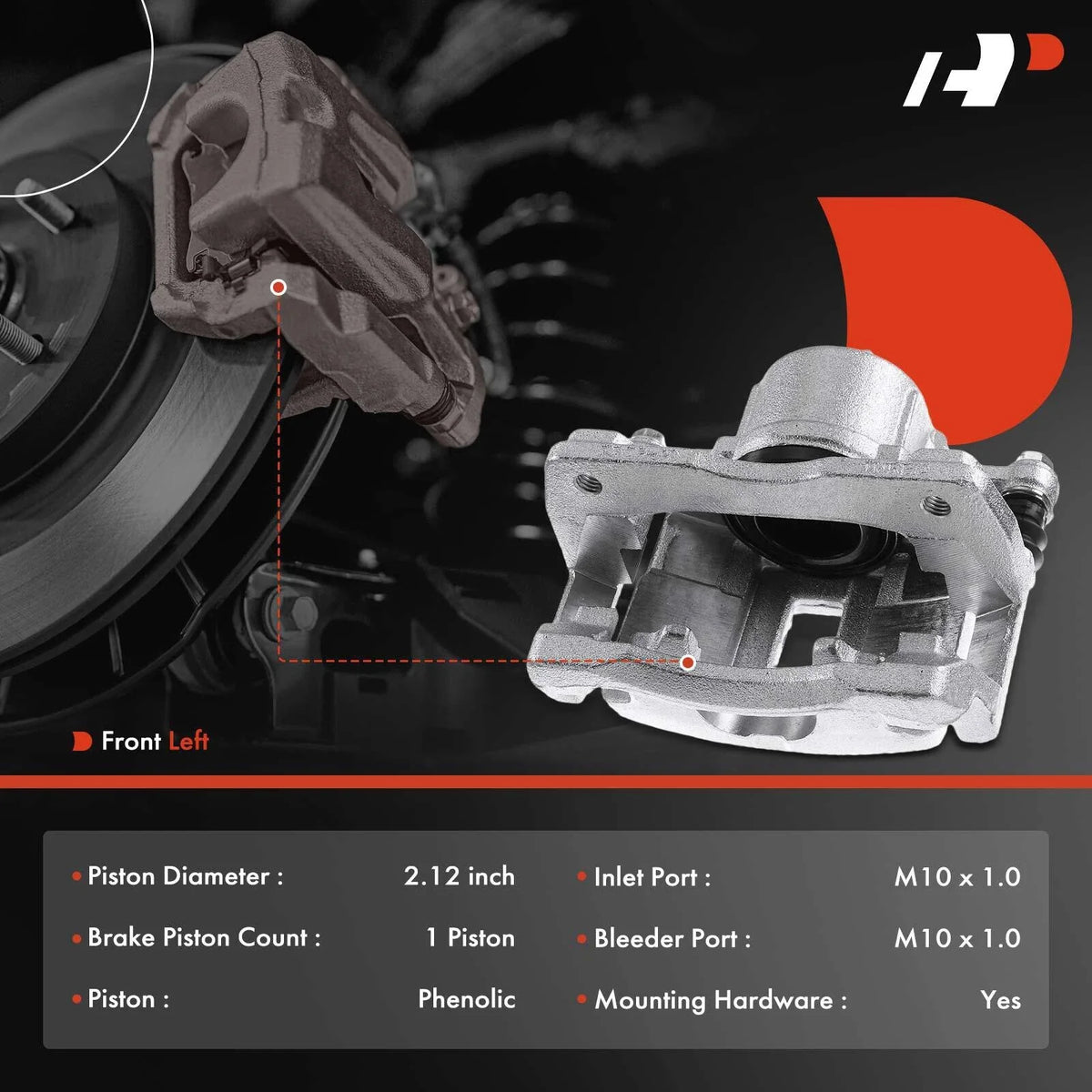 Front Left Brake Caliper with Bracket for Chrysler PT Cruiser (2003–2009)
