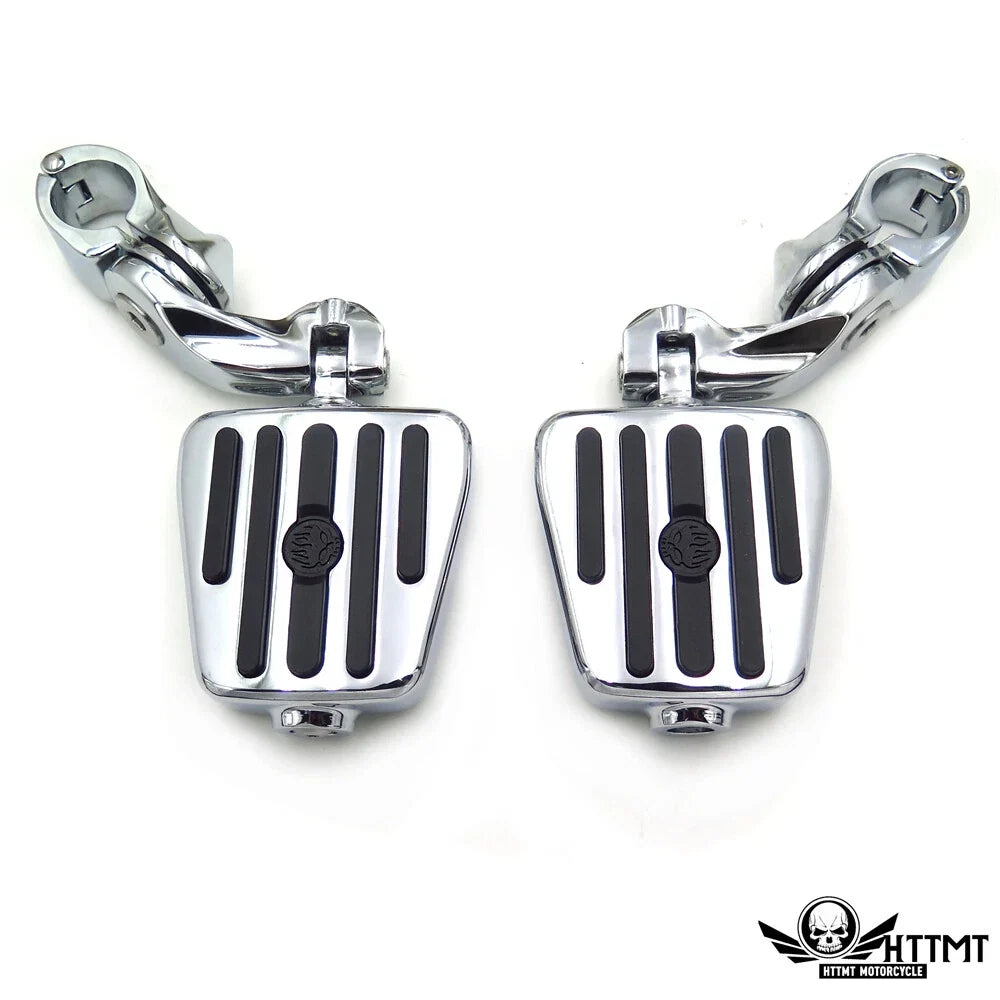 Furious Revenger Skull Chrome 2.5" Short Foot Pegs for Harley