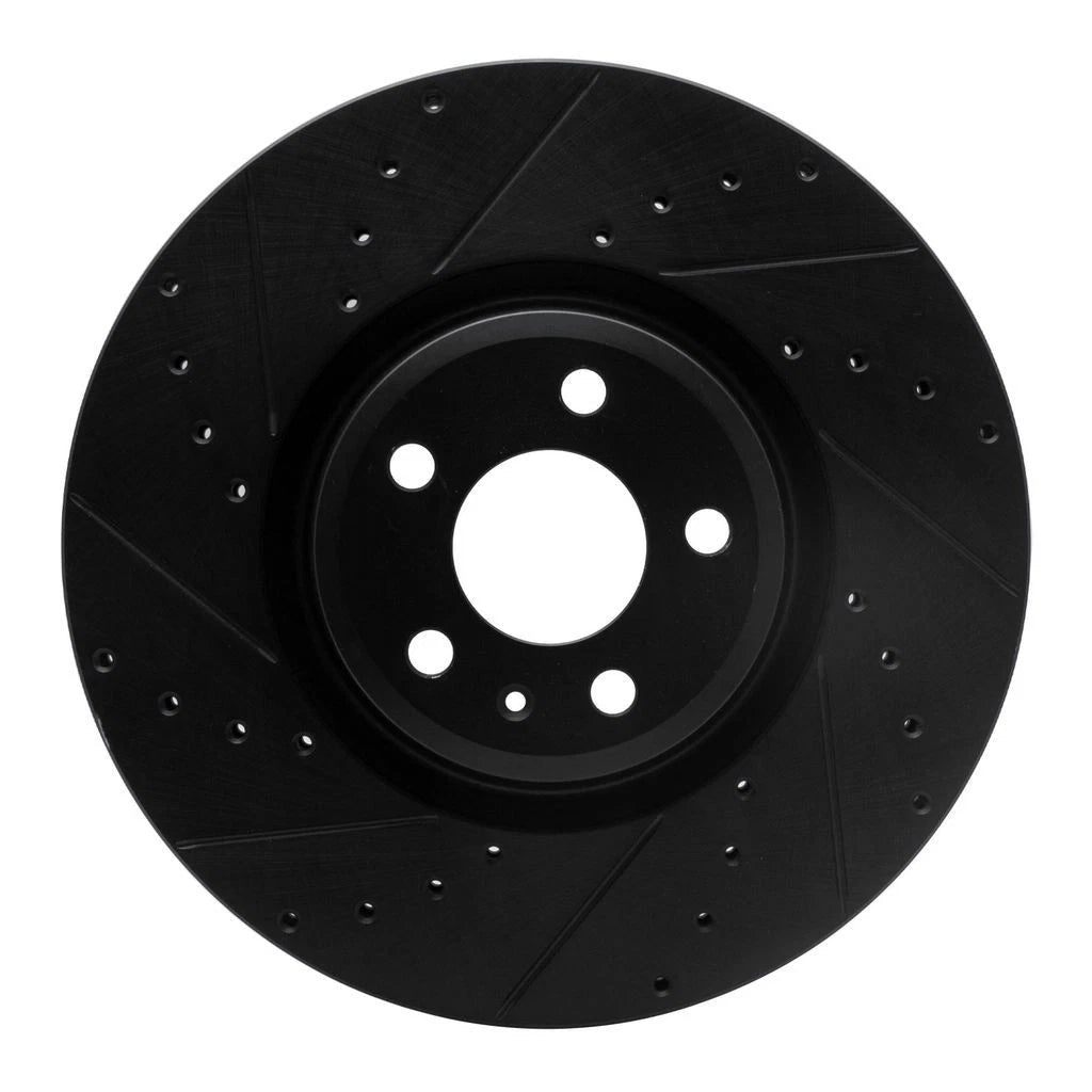 Rotor Set for Audi Q5/S5 (2018–2024) ALX-PAU-DF-8002-73028-CLA2, Black, Drilled and Slotted