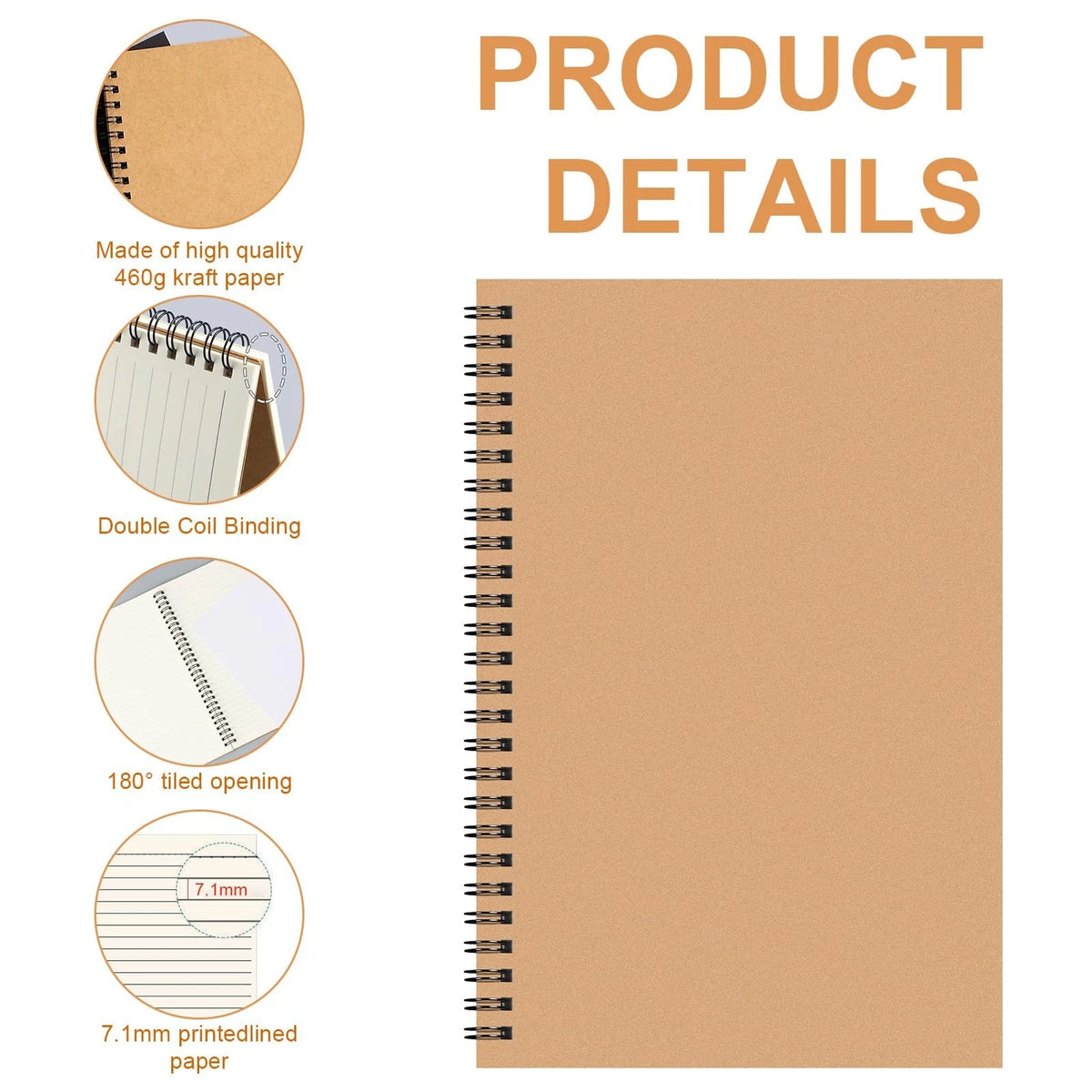 Set of 22 Kraft Hardcover Notebooks for College Ruled (No Part Numbers)
