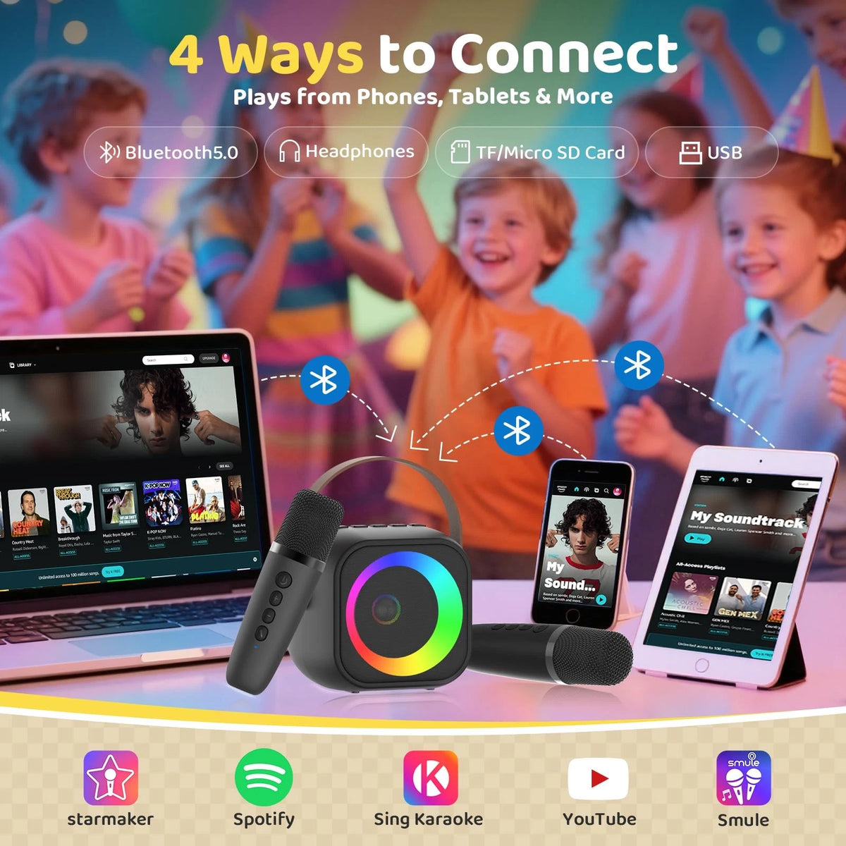 Portable Bluetooth Karaoke Speaker for Mini