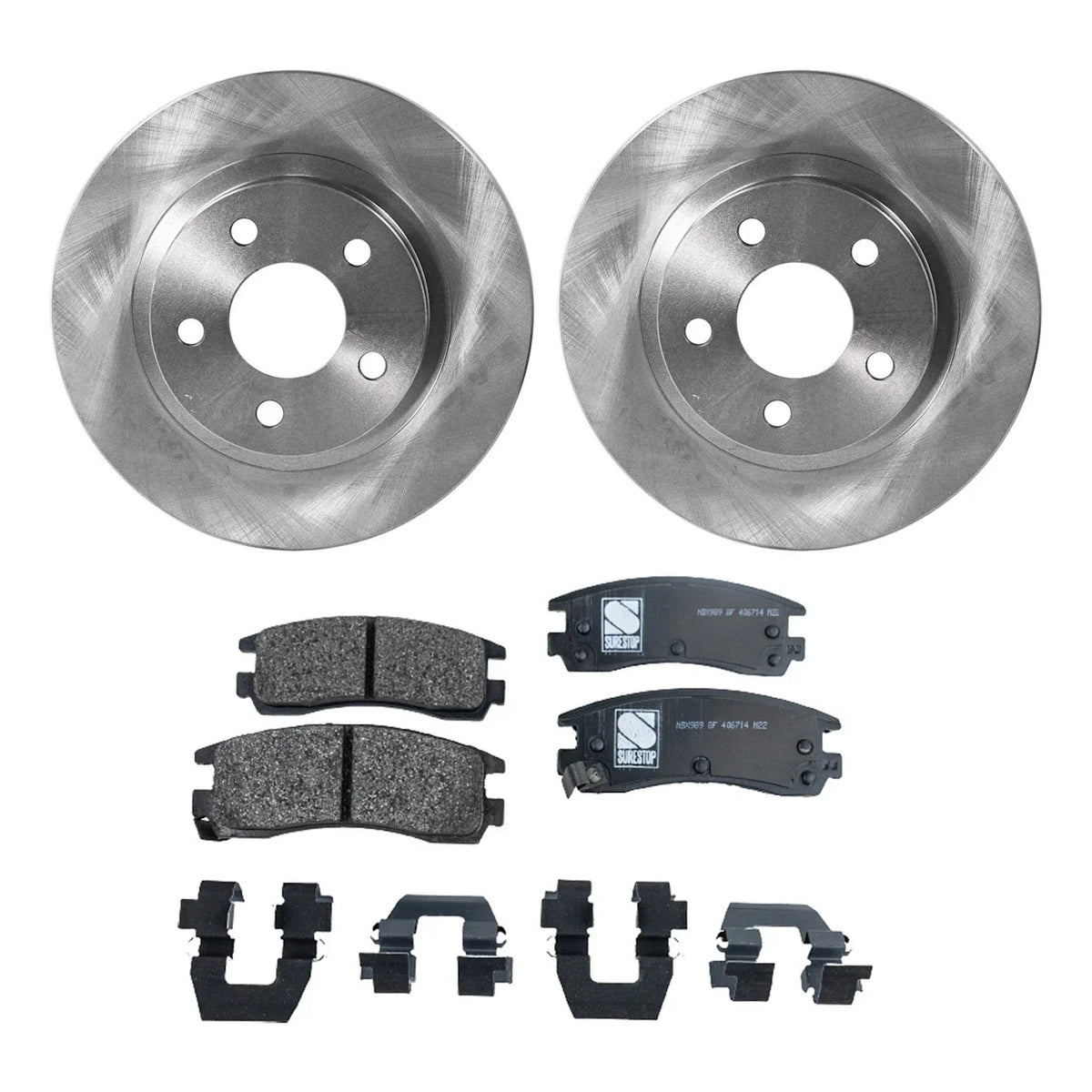 Brake Disc Rotors and Pads Kit for Pontiac De Ville, Bonneville