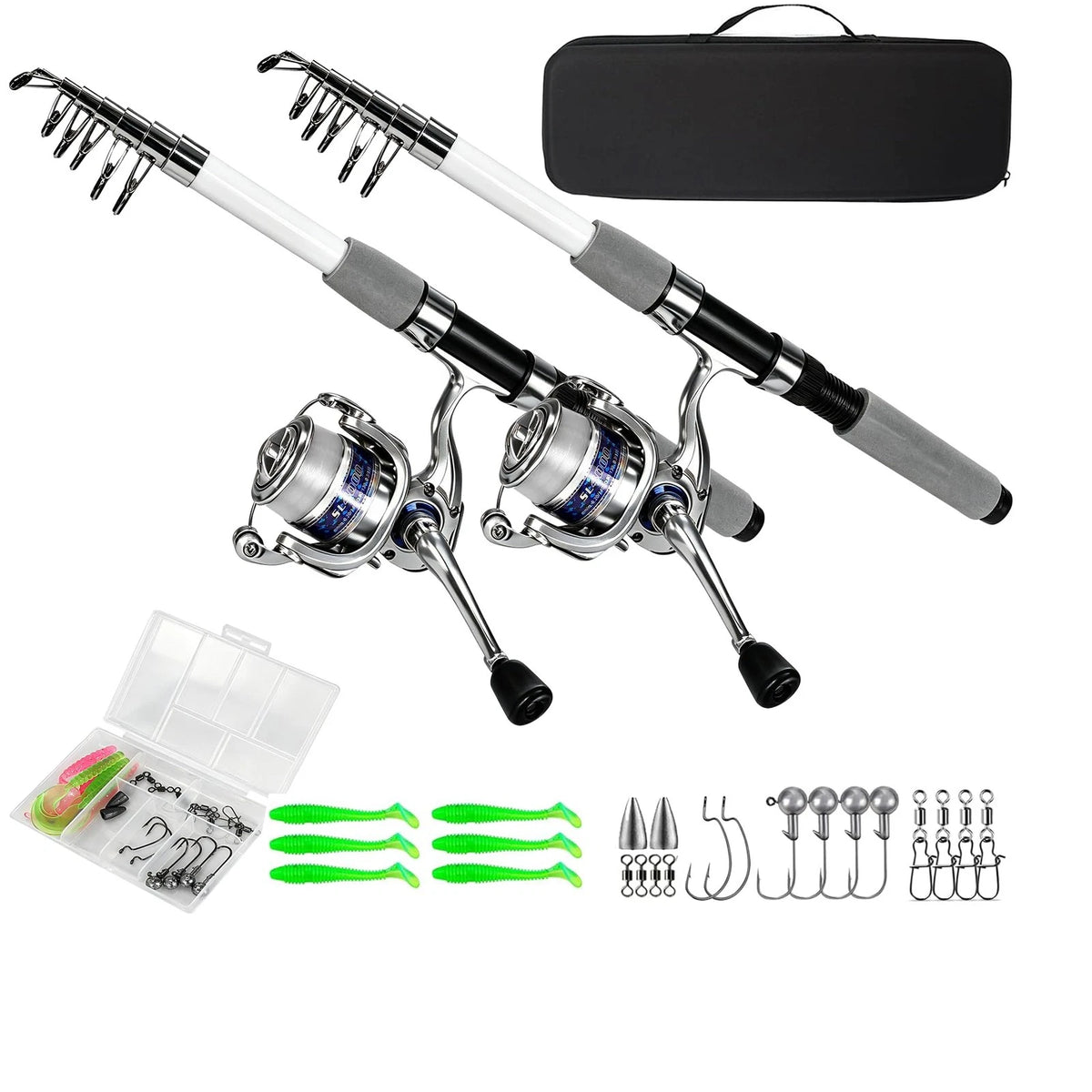 2X Spinning Reels and Fishing Rod Combos (4.92FT)
