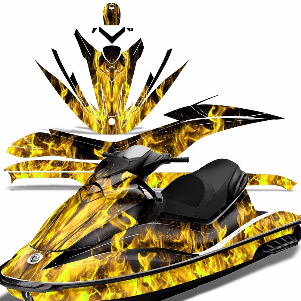 Decal Graphic Kit for Sea-Doo GTI (2006–2010) - Ice Yellow Wrap