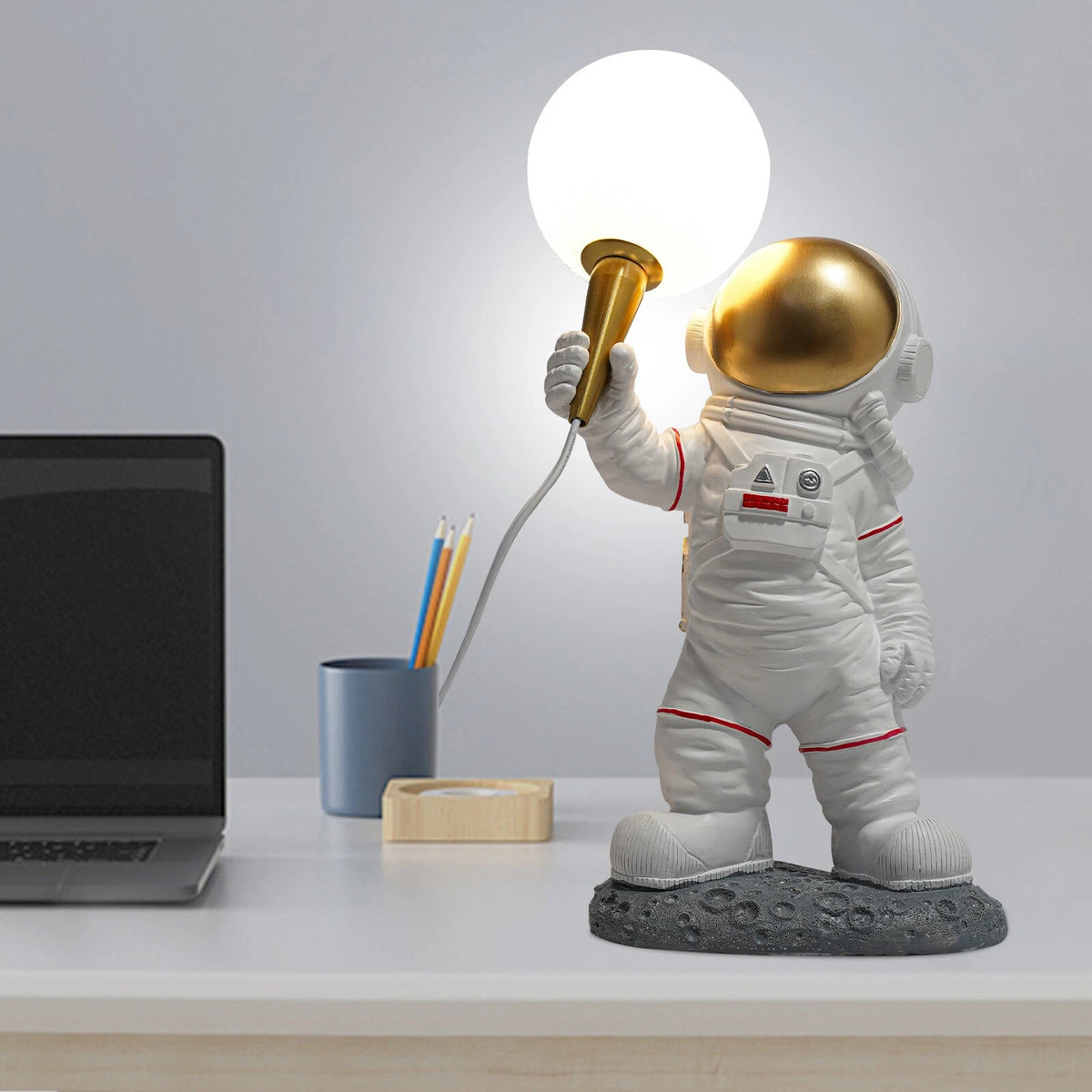 16 Inch Astronaut Table Lamp for Modern Decor (No Part Numbers)