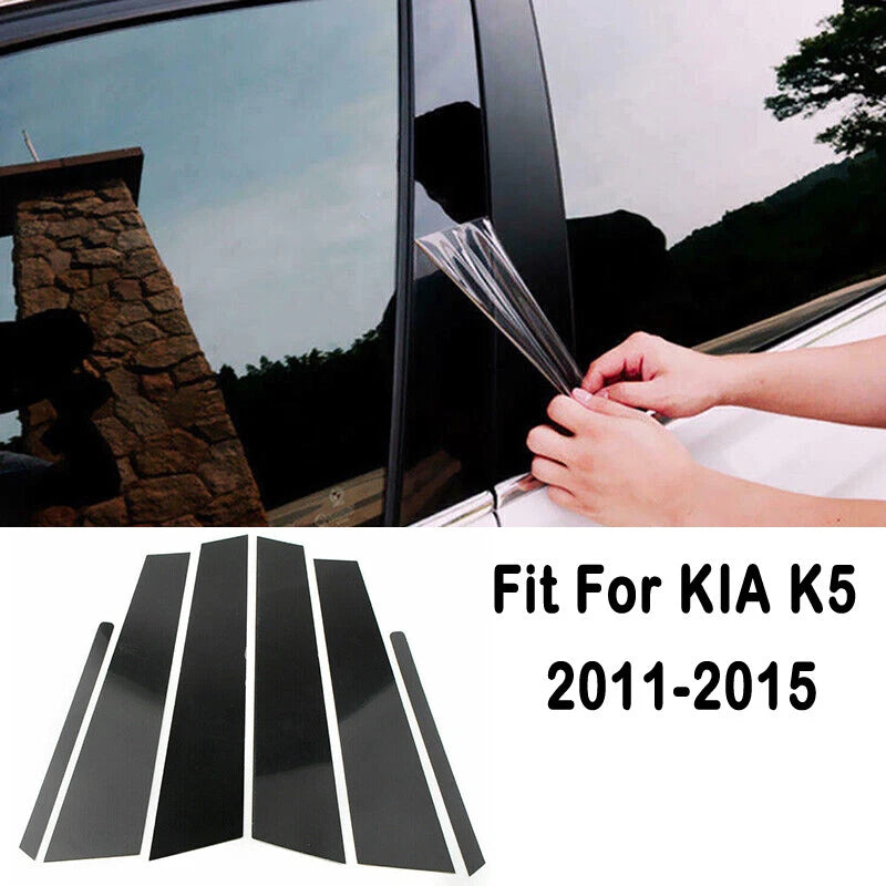 Glossy Black Door Side Window Pillar Trim for KIA Optima (2011–2015)