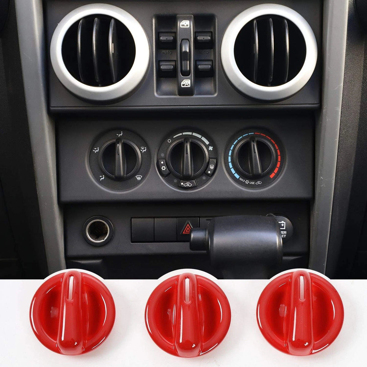 3X Center Console Air Conditioning Switch Knob Cover Trim for Jeep