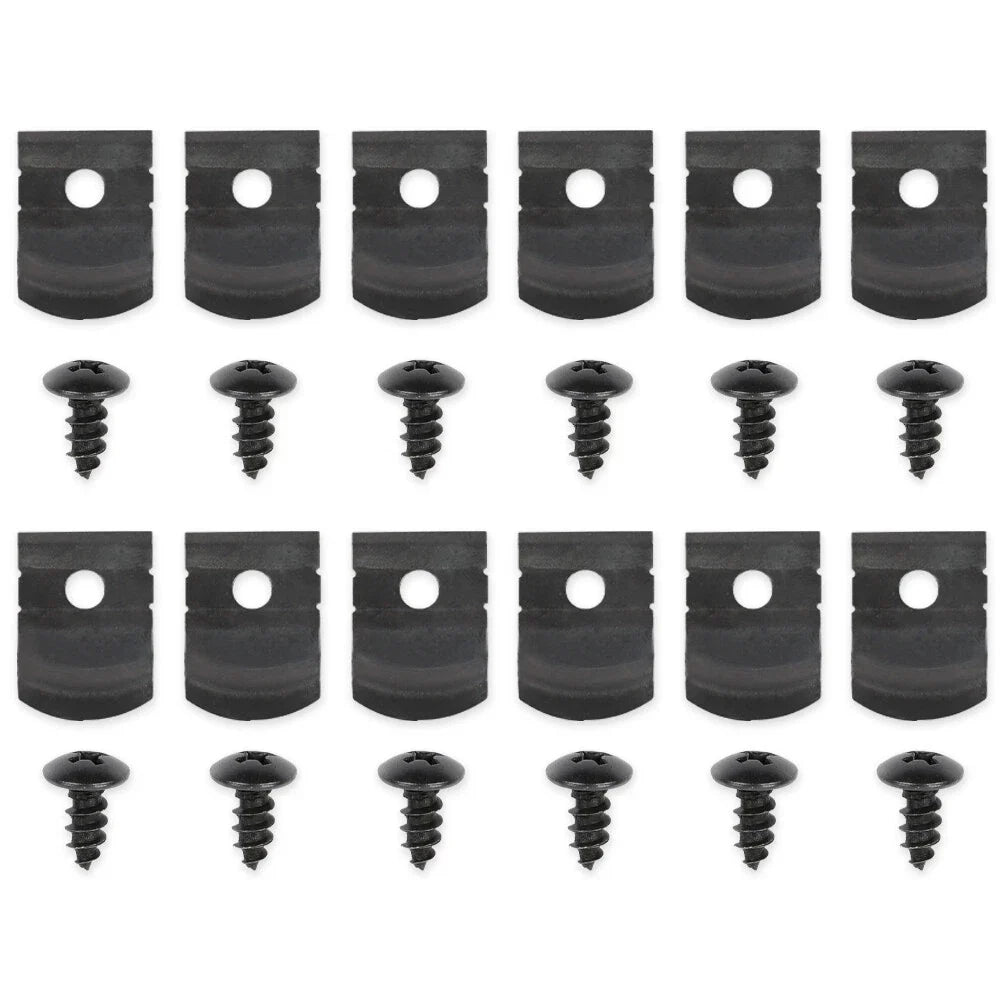 Set of 12 Rocker Molding Clips & Screws for GM Nova Impala (1962–1972)