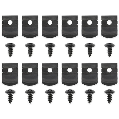 Set of 12 Rocker Molding Clips & Screws for GM Nova Impala (1962–1972)