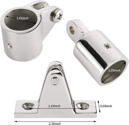 10Pcs Bimini Top Fittings for Boat Deck (Fits 1" Stainless Steel Jaw Slide)