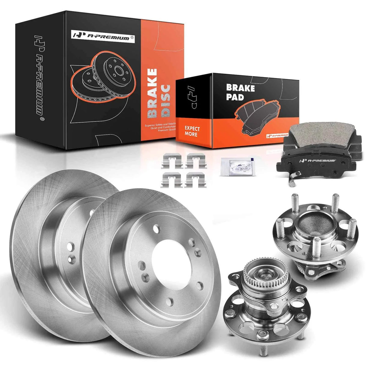 Rear Disc Brake Rotor & Pad Set for Hyundai Elantra Kia Forte