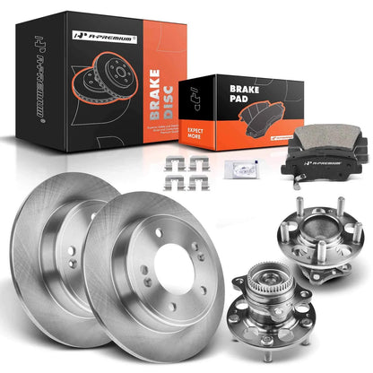 Rear Disc Brake Rotor & Pad Set for Hyundai Elantra Kia Forte