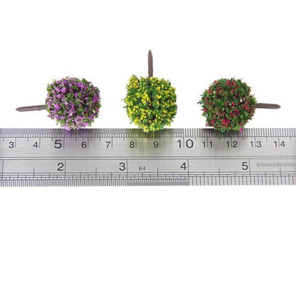30/60/90x Flower Trees for HO Scale Model Train Layout (Garden Park Scenery)