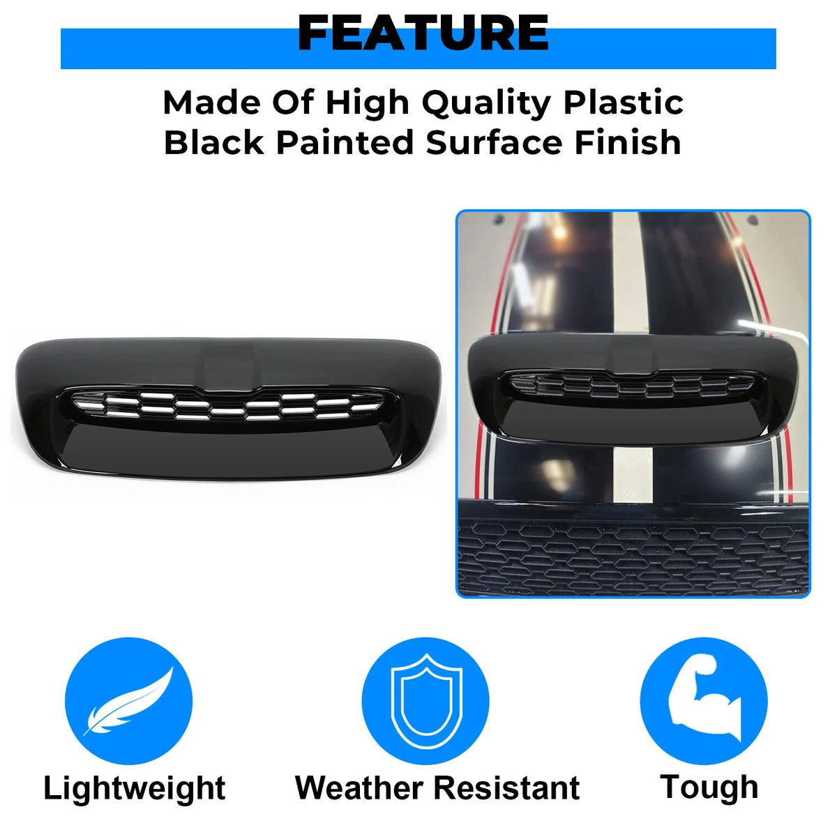 Hood Air Intake Vent Scoop for Mini Cooper S R55 R56 R57 R58 (2007–2014)
