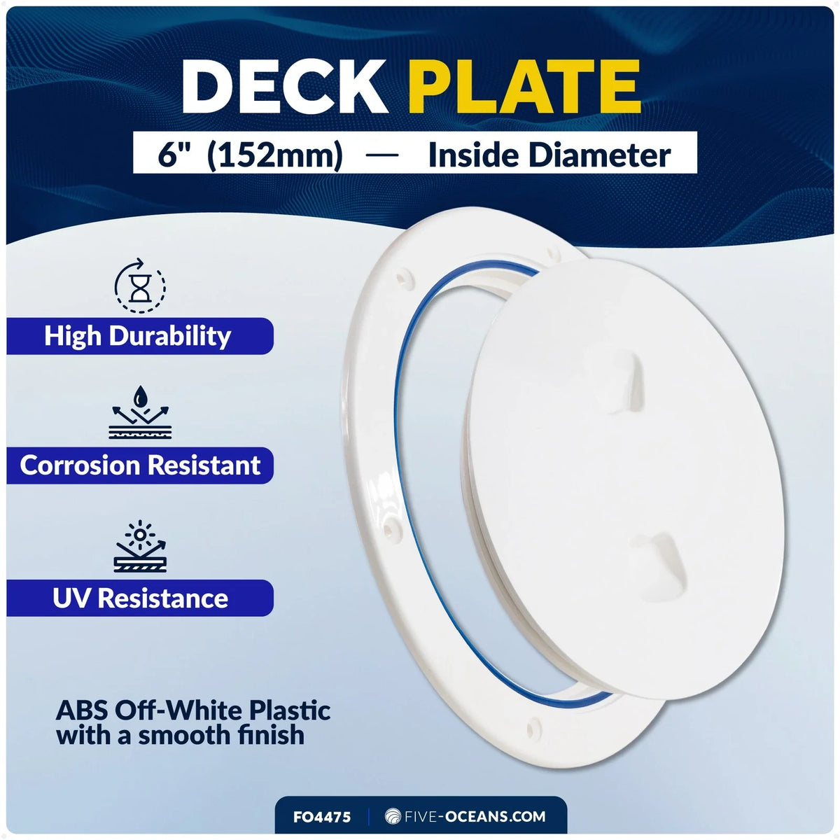 6" Round Inspection Deck Plate Hatch for Boats (Marine Access)