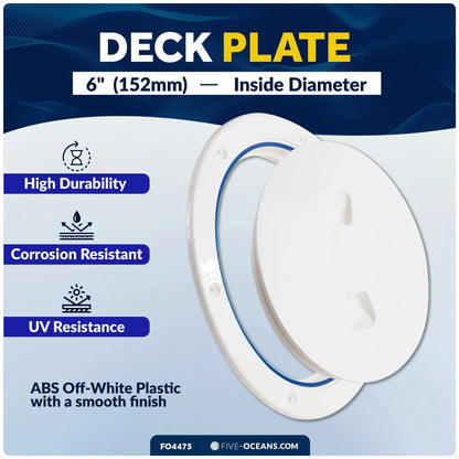 6" Round Inspection Deck Plate Hatch for Boats (Marine Access)
