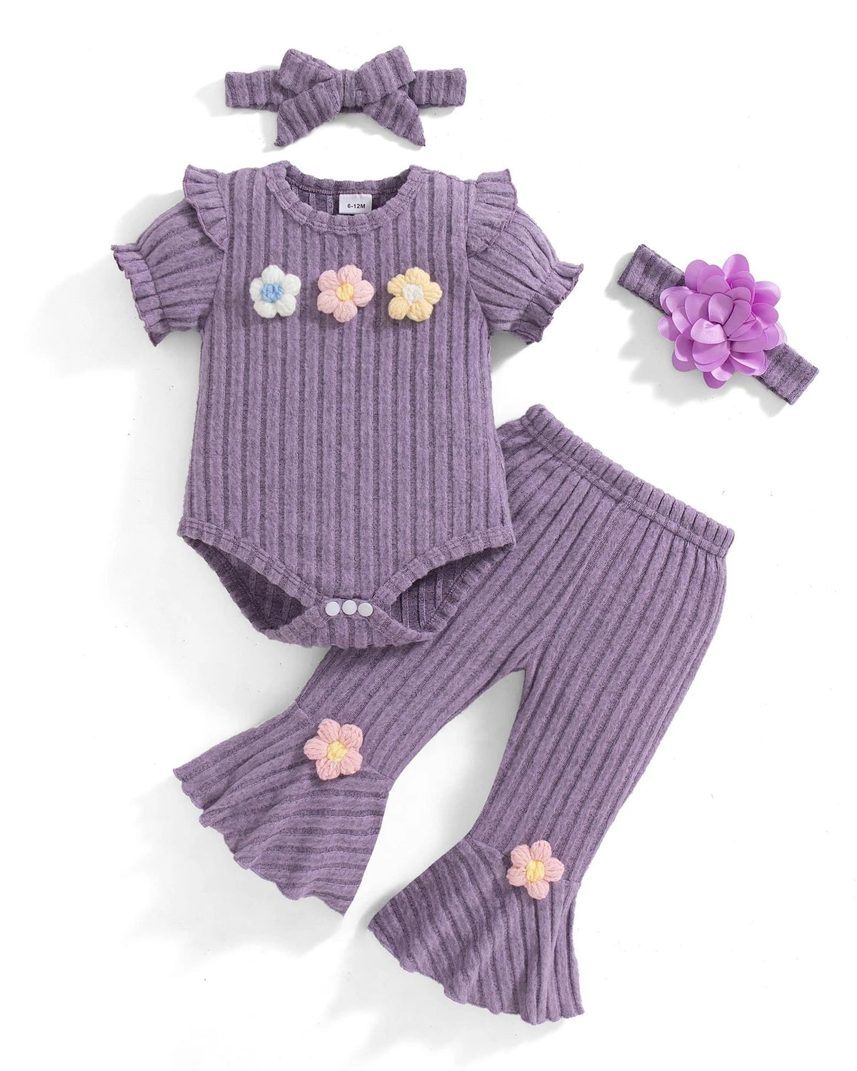 Baby Girl Clothes for Summer (3-6 Months) - Short Sleeve, Purple