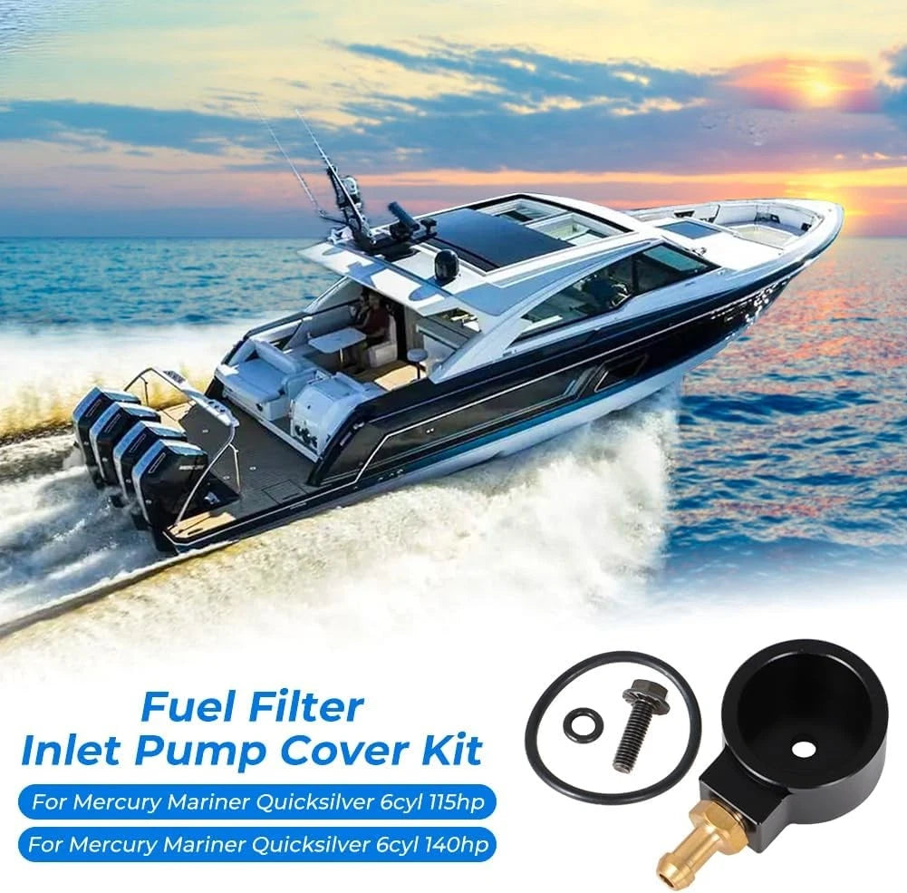 Fuel Filter Inlet Pump Cover for Mercury Mariner 6cyl 115hp 140 (Year Range)