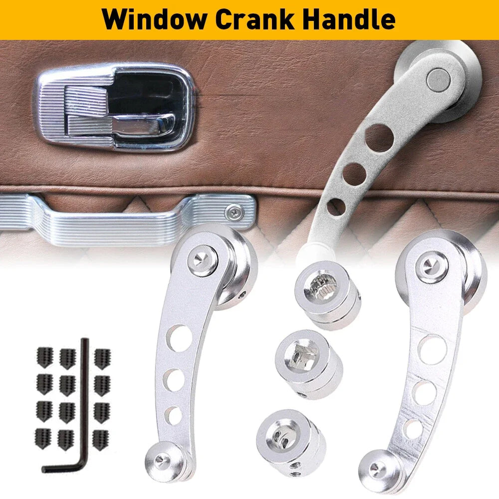 Pair Aluminum Manual Billet Crank Handle for Truck Glass Door