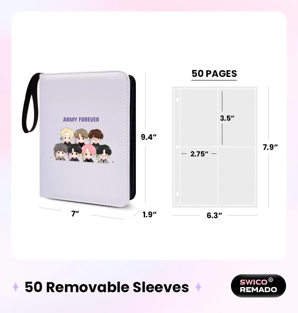 Photocard Binder for Compact Storage (400 Pockets) - Purple-Army