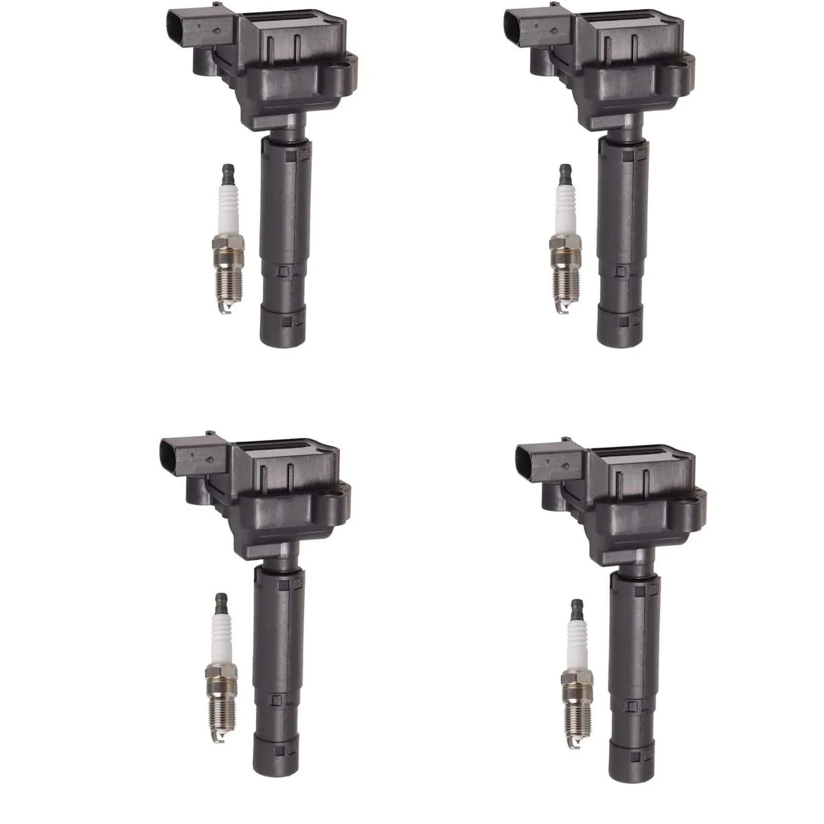 Set of 4 Ignition Coils + Spark Plugs for Mercedes-Benz C250 SLK250 (2012–2015)