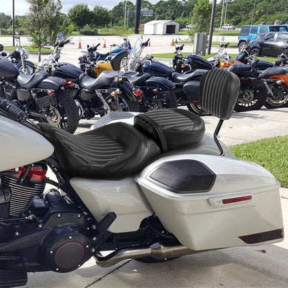 Driver Passenger Seat & Backrest for Harley Touring Electra Road Glide (2009–2023)