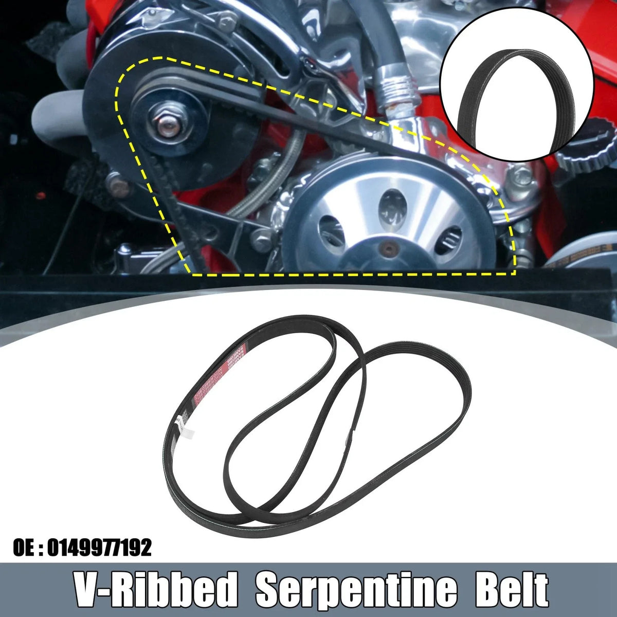 Rubber V-Ribbed Serpentine Belt for Mercedes-Benz S430 (2000–2006) 6PK2380 0149977192