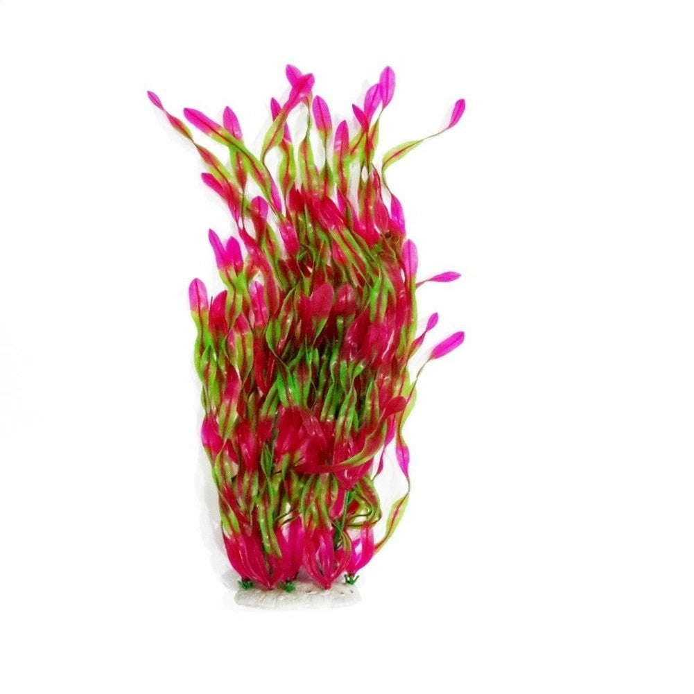 Set of 4 Spiral Artificial Plants for Aquarium - Green, Purple, Sunset Red