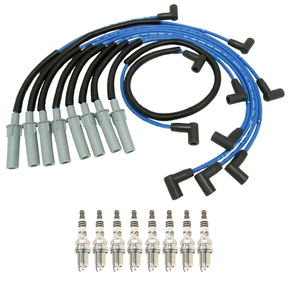 NGK Wire Set & 8 Iridium IX Spark Plugs for Dodge Dakota Ram 1500 2500 (1997–2004)