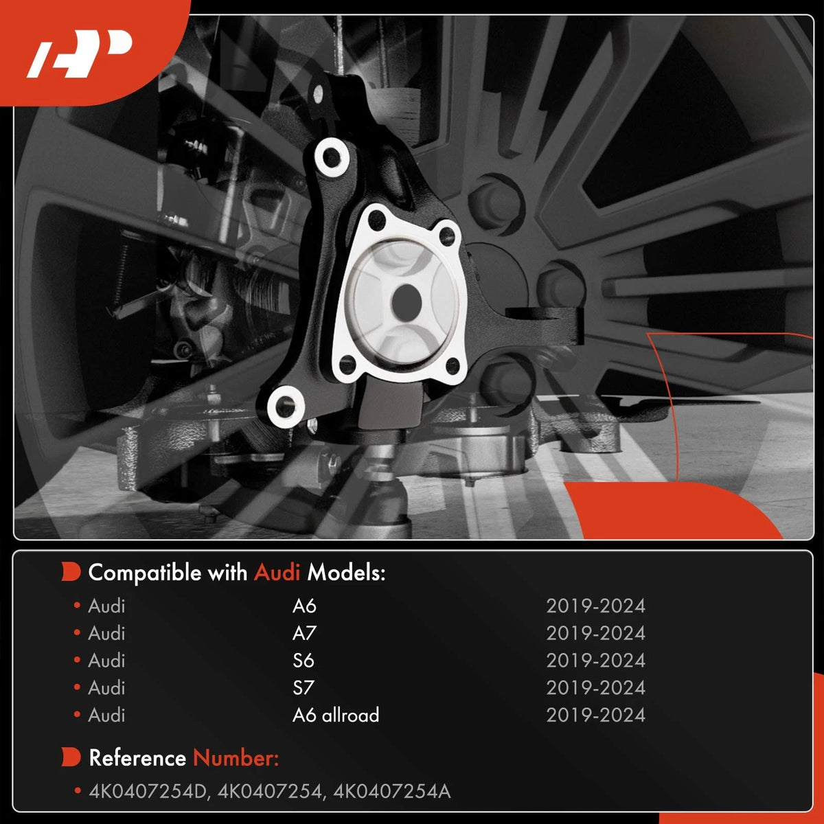 Steering Knuckle for Audi A6 A7 S6 S7 A6 allroad (2019–2024) 4K0407254D, 4K0407254, 4K0407254A