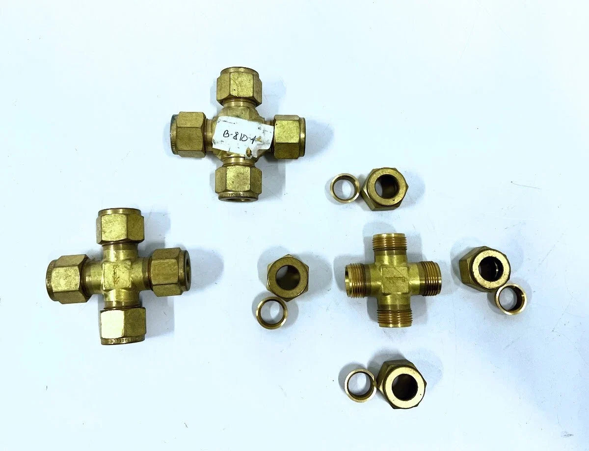3X Swagelok B-810-4 Union Cross Fitting 1/2 in